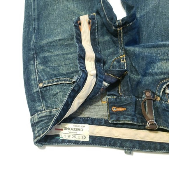 NWT Diesel CHERONE BOOT CUT Belt Strap Jeans 25 - Picture 3 of 8